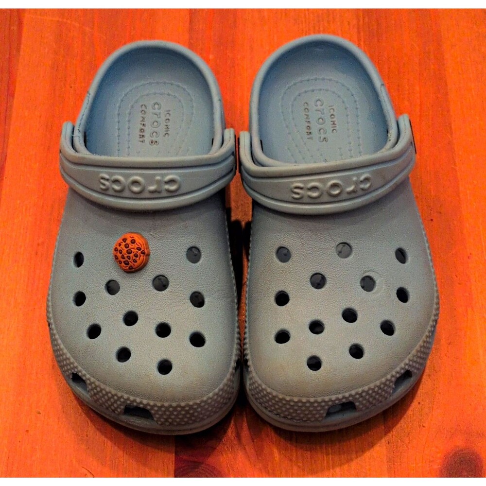 Crocs Classic Kids Clog Sandals Lt Blue US 11 Slip-On Synthetic Logo Strap